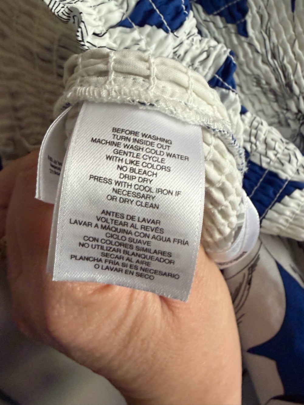 Anne Klein Blue and White Smocked Sundress - Picture 5 of 5